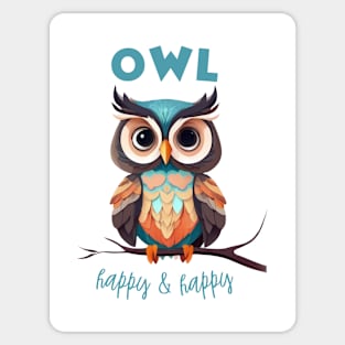 Cartoon Style Cute Owl Sticker